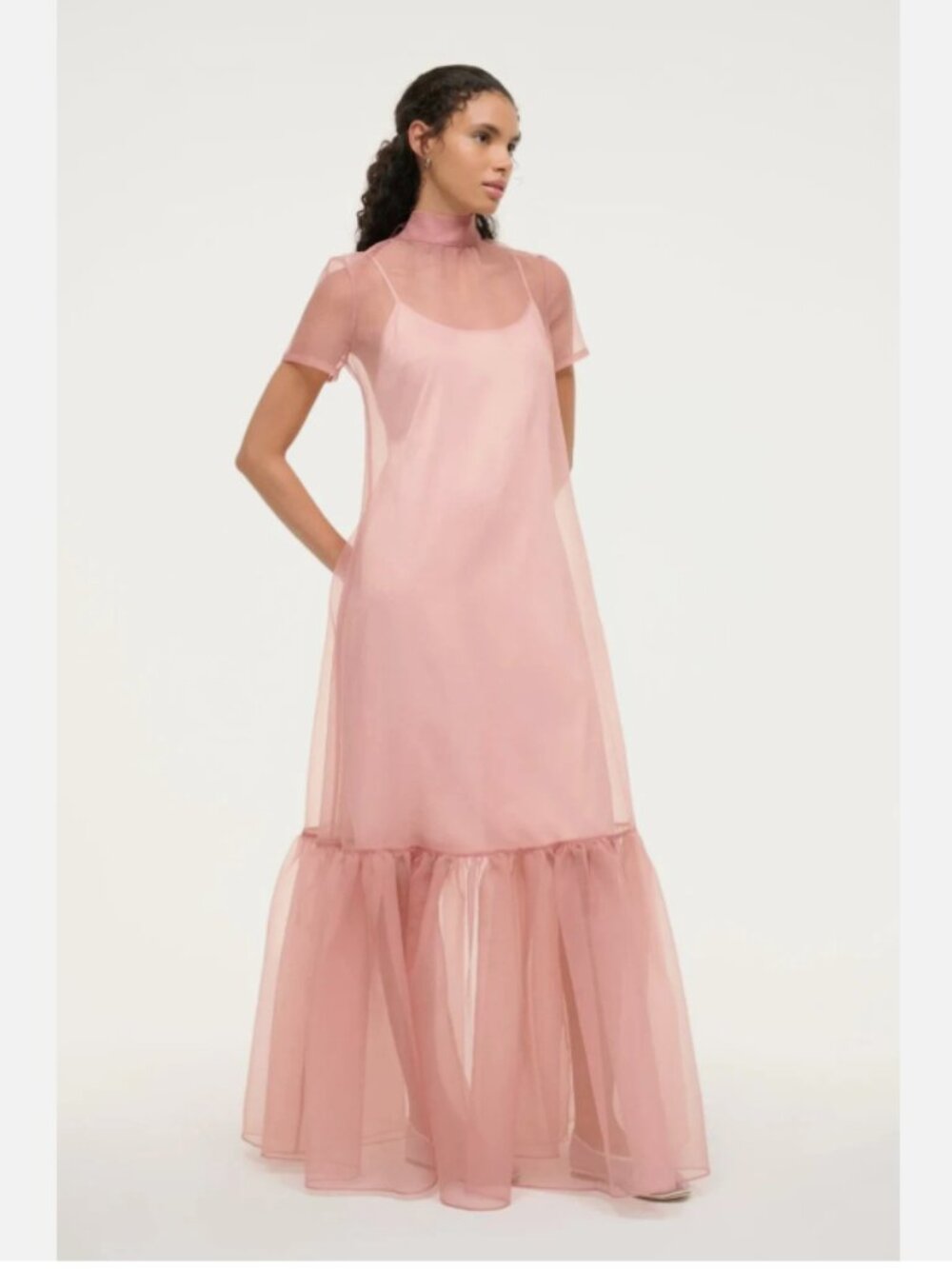 Staud Calluna Organza Maxi Dress in Misty Rose - Picture 8 of 13